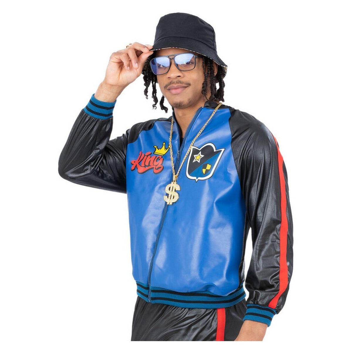 Op deze afbeelding zie je een Kostuums, van het merk Smiffy's. 80s Dj Jam Master Jas Man