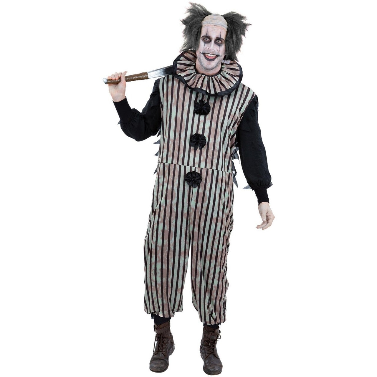 Op deze afbeelding zie je een Kostuums, van het merk Smiffy's. Donkere Vintage Clown Man Kostuum