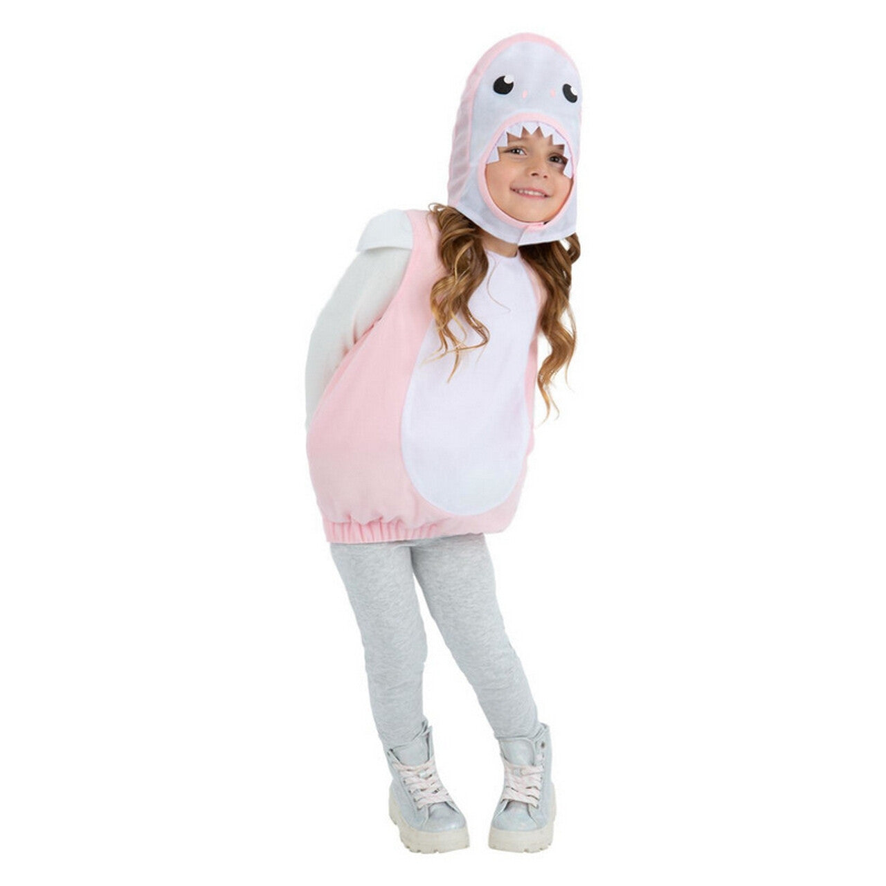 Op deze afbeelding zie je een Kostuums, van het merk Smiffy's. Baby Haai Roze Kind Kostuum