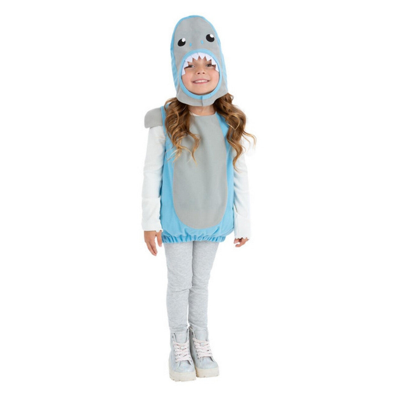 Op deze afbeelding zie je een Kostuums, van het merk Smiffy's. Baby Haai Blauw Kind Kostuum