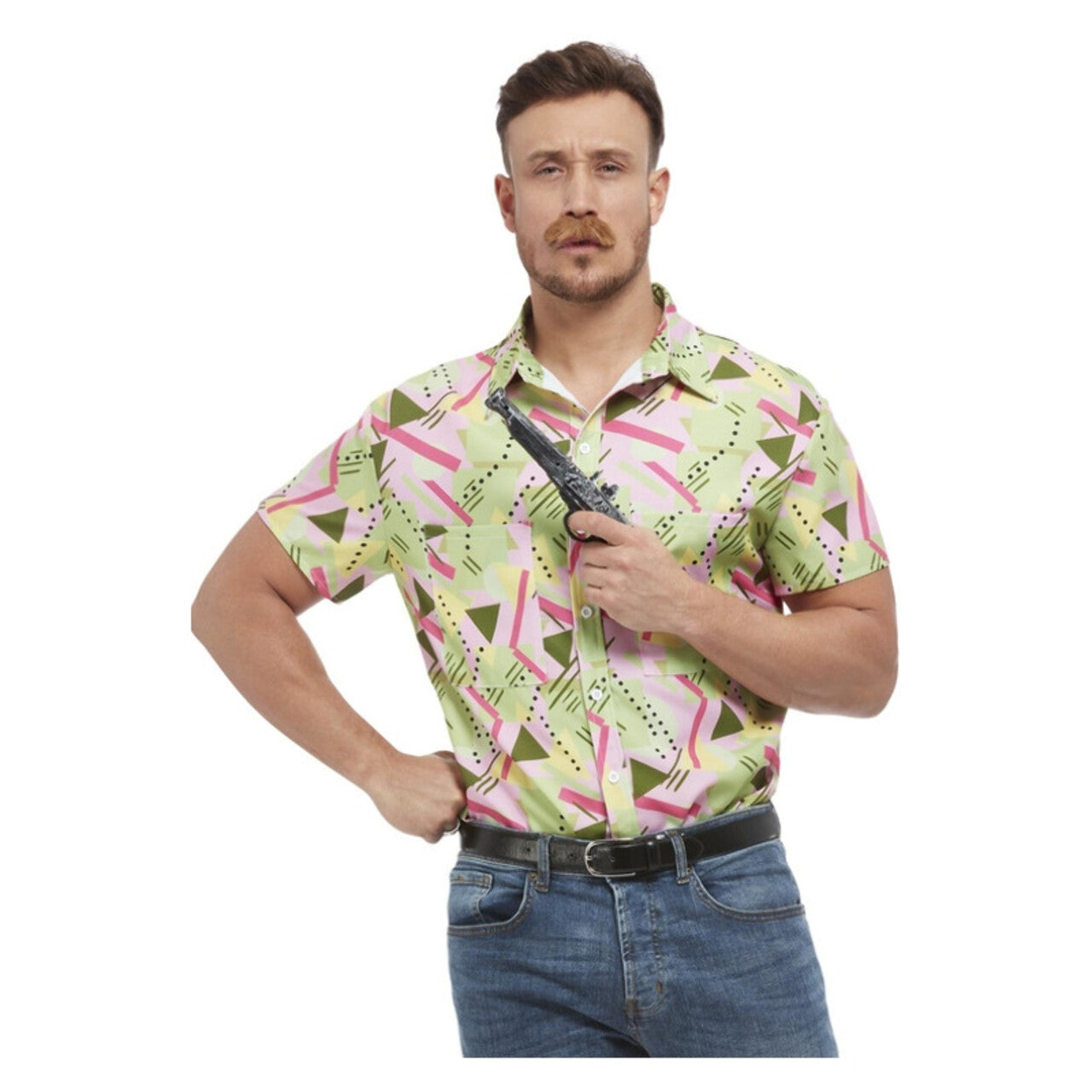 Op deze afbeelding zie je een Kostuums, van het merk Smiffy's. 80s Fout Hemd Geometrisch Man
