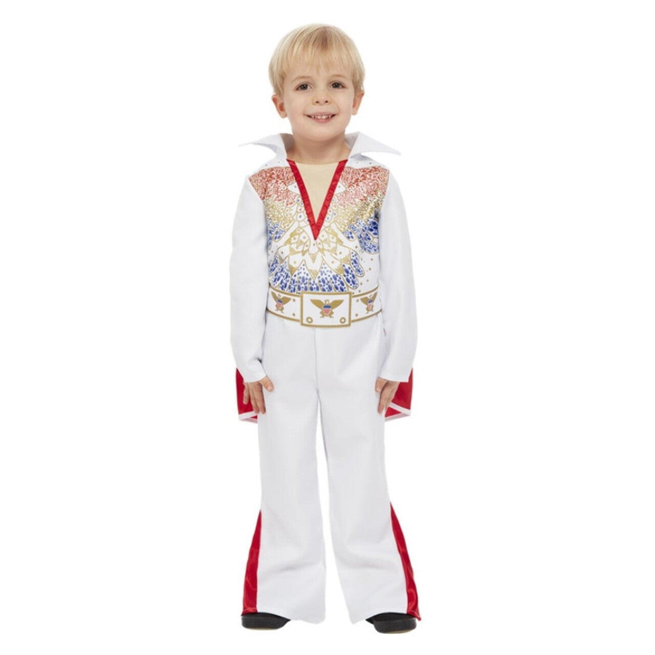 Op deze afbeelding zie je een Kostuums, van het merk Smiffy's. Elvis De Pelvis Rock N Roll Kind Kostuum
