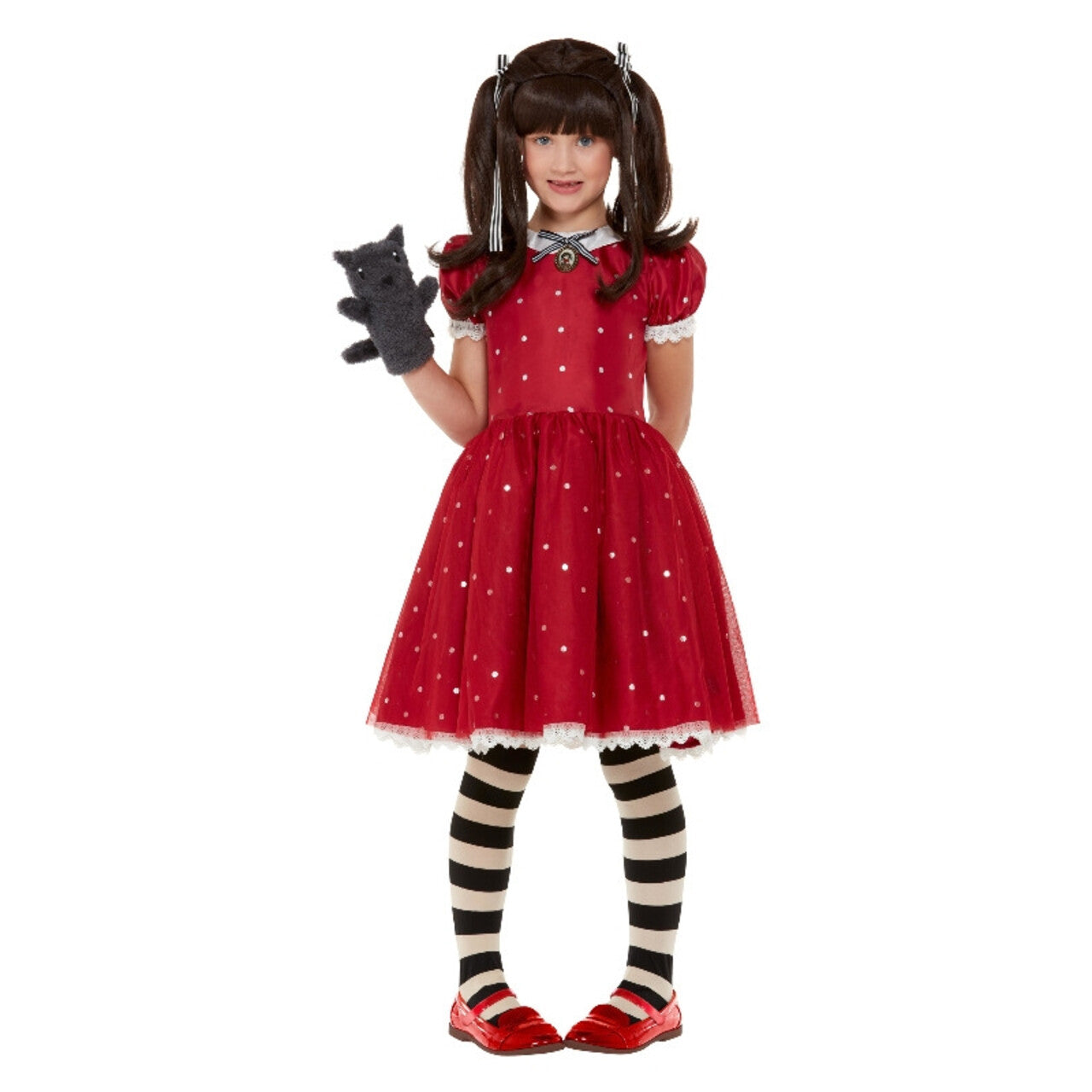 Op deze afbeelding zie je een Kostuums, van het merk Smiffy's. Santoro Pop Ruby Rood Meisje Kostuum