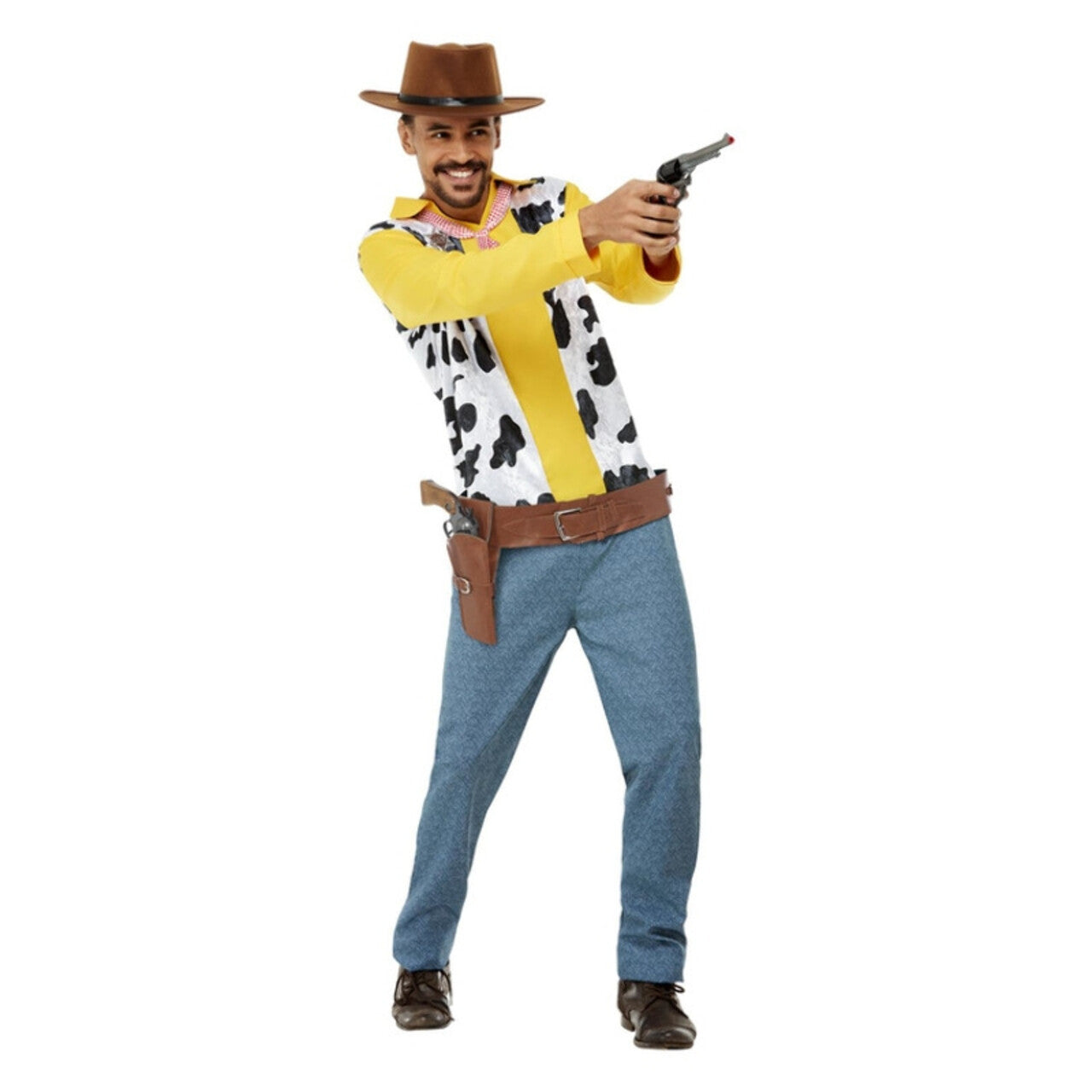 Op deze afbeelding zie je een Kostuums, van het merk Smiffy's. Tekenfilmachtige Cowboy Man Kostuum