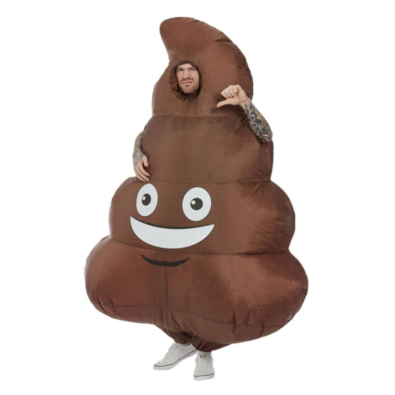 Op deze afbeelding zie je een Kostuums, van het merk Smiffy's. Opblaasbaar Poep Icoon Man Kostuum