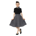 Jaren 50 Zwart Witte Stippen Polka Dot Meisje Kostuum