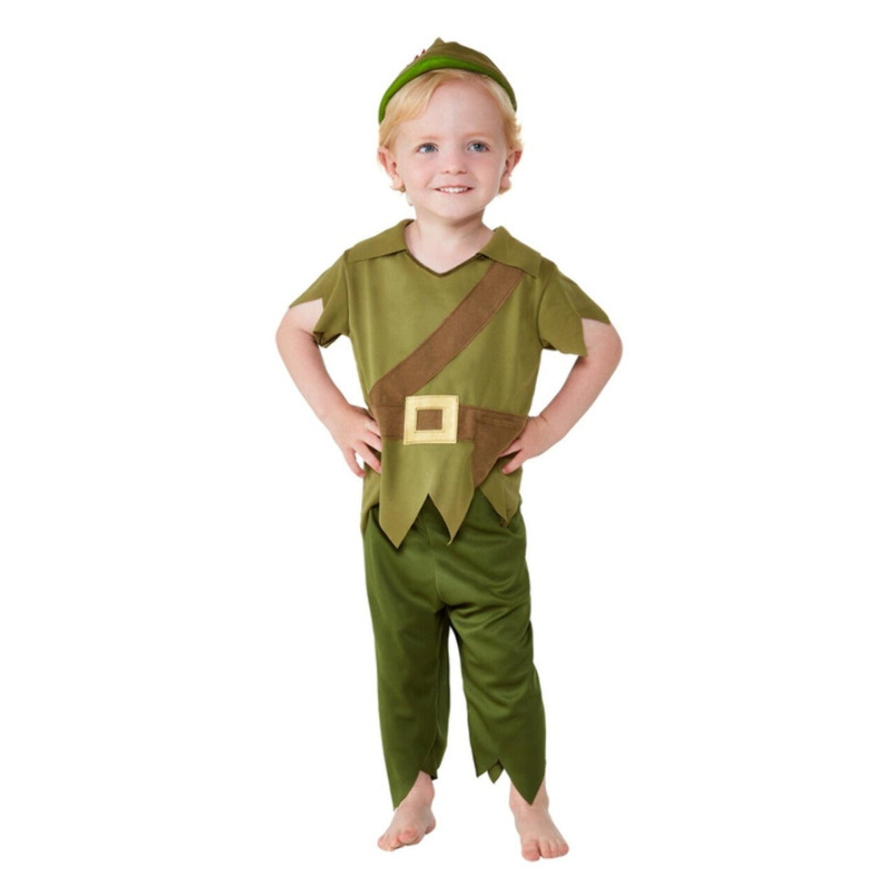 Op deze afbeelding zie je een Kostuums, van het merk Smiffy's. Kleine Volksheld Robin Hood Jongen Kostuum