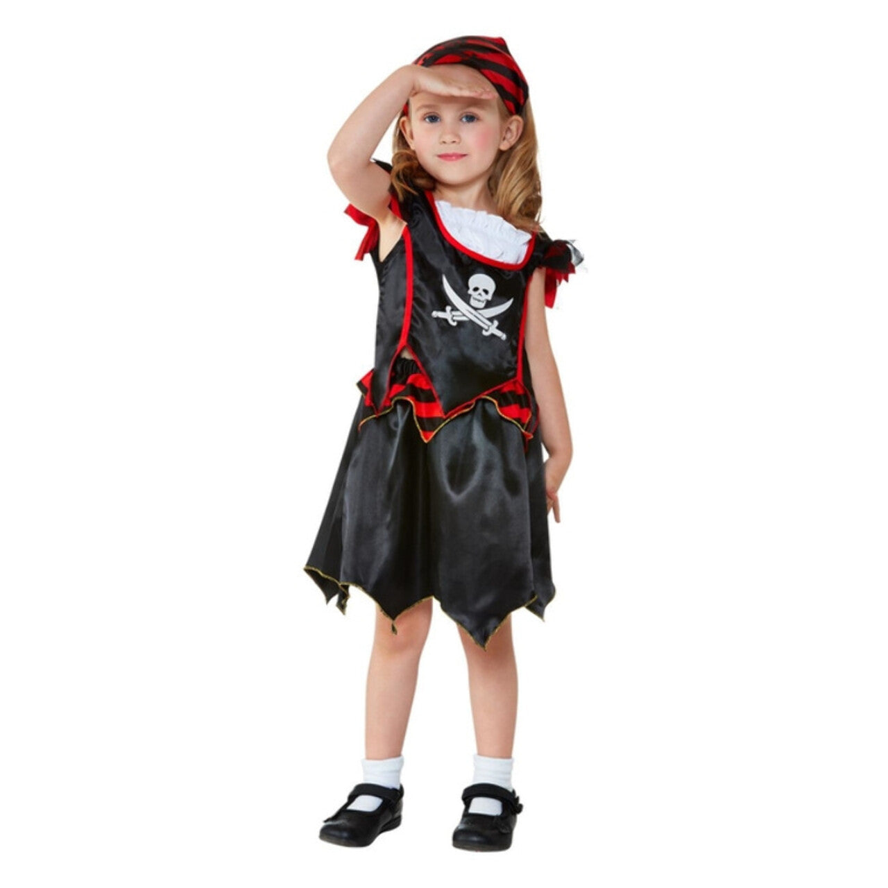 Op deze afbeelding zie je een Kostuums, van het merk Smiffy's. Kleine Piraat Zoekt De Schatkist Meisje Kostuum