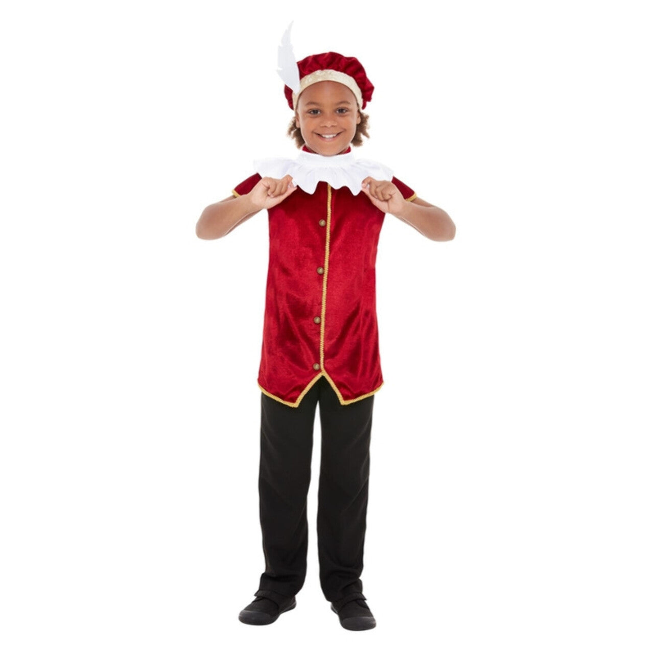 Op deze afbeelding zie je een Kostuums, van het merk Smiffy's. Rood Wegwijs Pietje Kind Kostuum