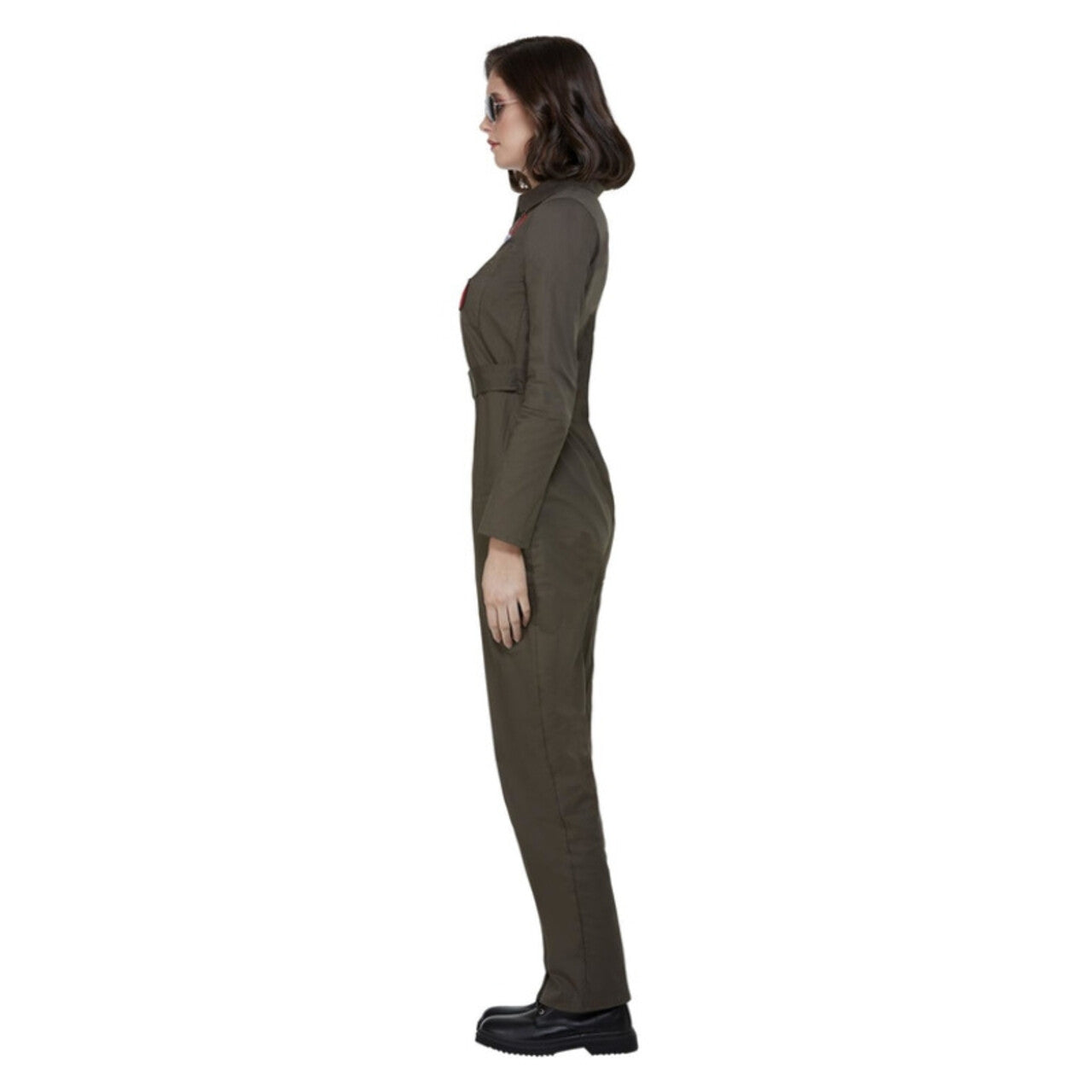 Op deze afbeelding zie je een Kostuums, van het merk Smiffy's. Smoking Top Gun Piloot Vrouw Kostuum