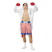 Op deze afbeelding zie je een Kostuums, van het merk Smiffy's. Legendarische Bokslegende Rocky Balboa Man Kostuum