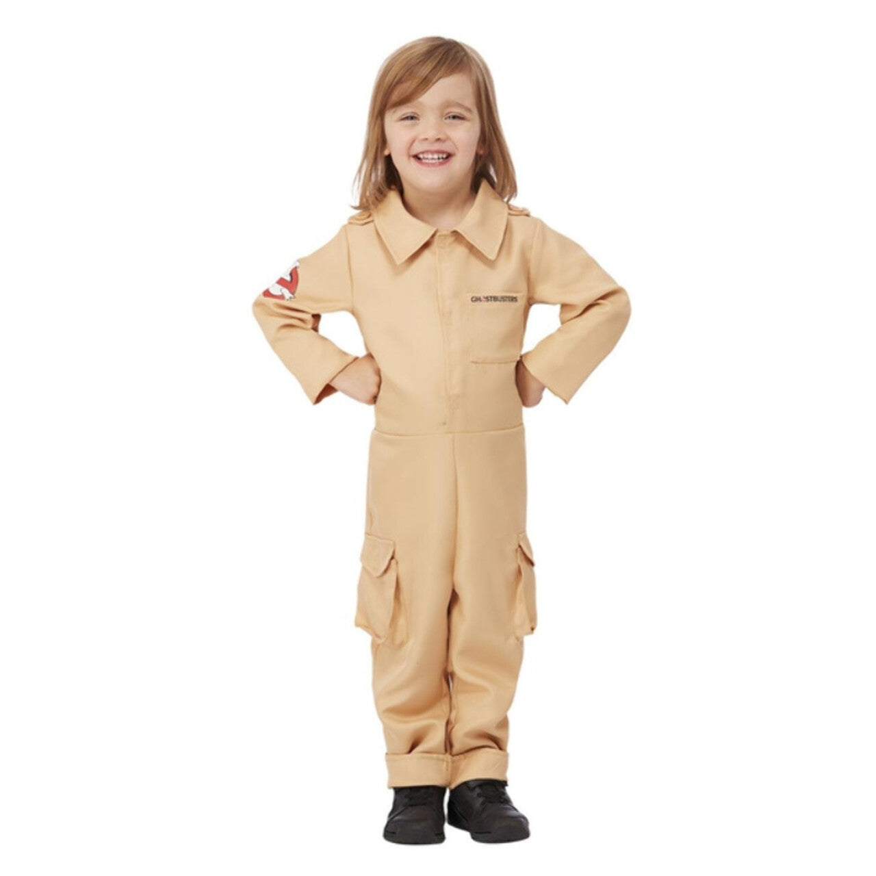 Op deze afbeelding zie je een Kostuums, van het merk Smiffy's. Spoken Zijn Niet Veilig Ghostbuster Kind Kostuum