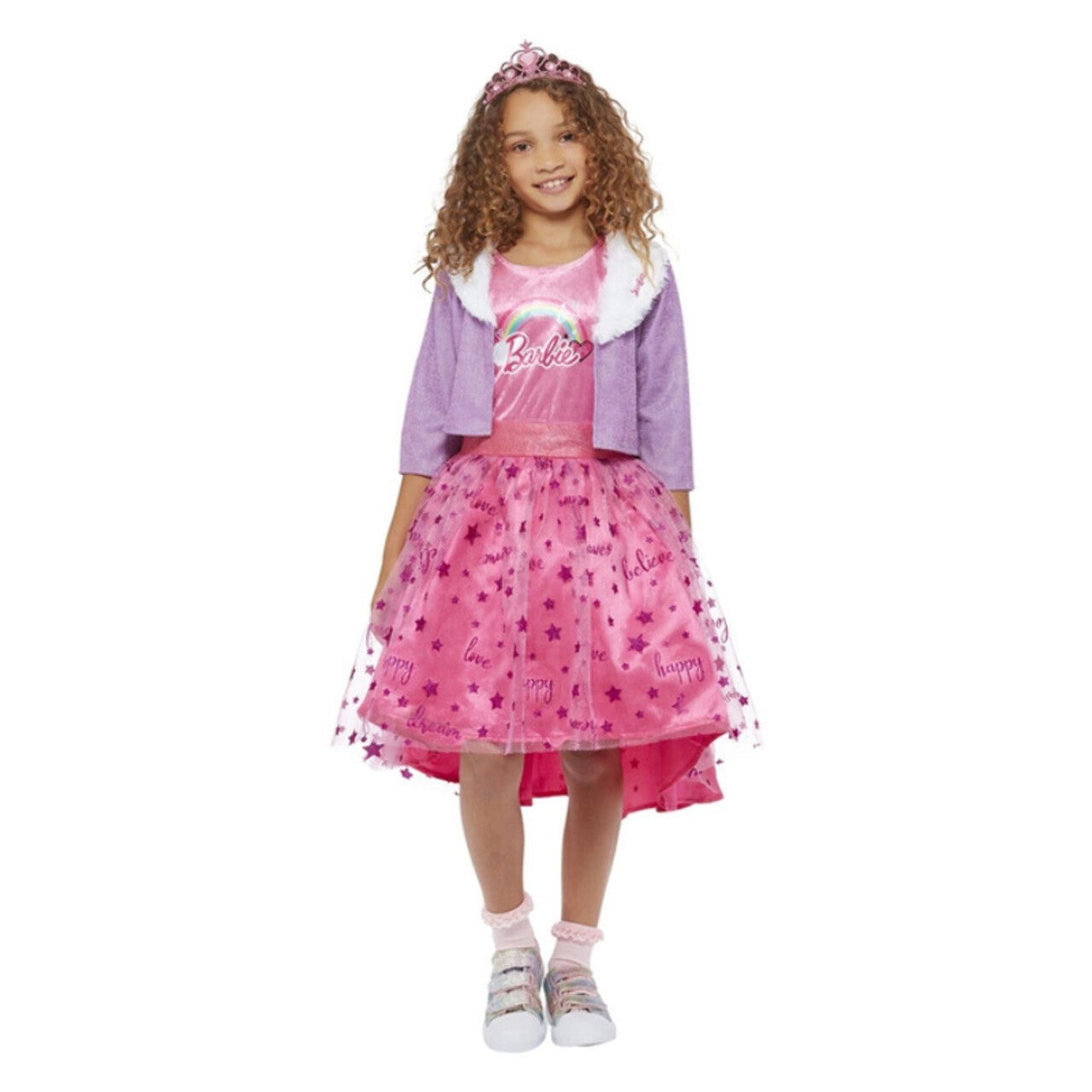 Op deze afbeelding zie je een Kostuums, van het merk Smiffy's. Prinses Barbie Ster Van De Regenboog Meisje Kostuum
