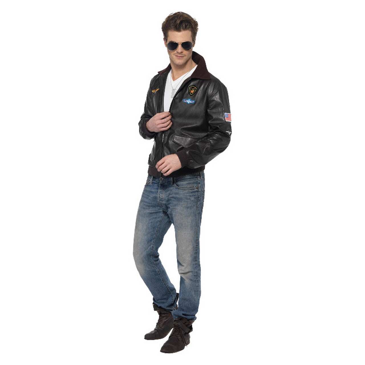 Op deze afbeelding zie je een Kostuums, van het merk Smiffy's. Top Gun Bomber Jas Iceman