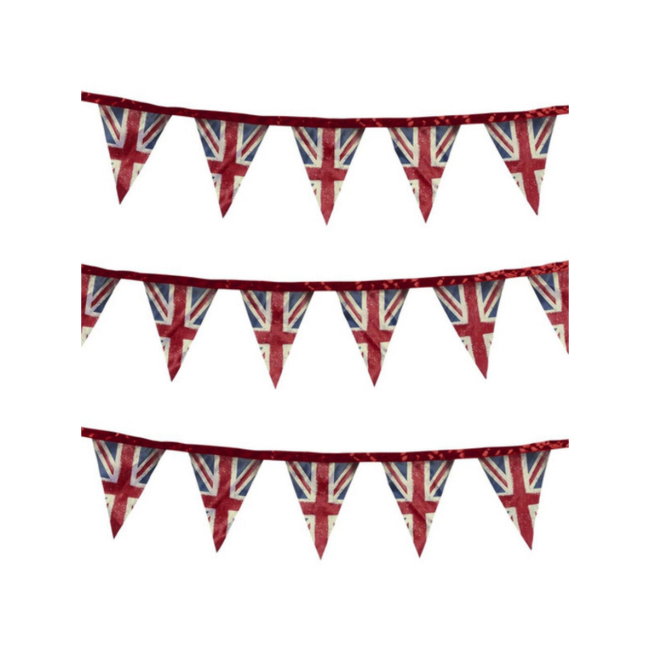 Op deze afbeelding zie je een Decoratie, van het merk Smiffy's. Go England Stoffen Vlaggetjeslijn
