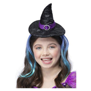 Op deze afbeelding zie je een Accessoires, van het merk Smiffy's. Glitter Heks Hoofdband Mini Hoed Zwart Paars Kind