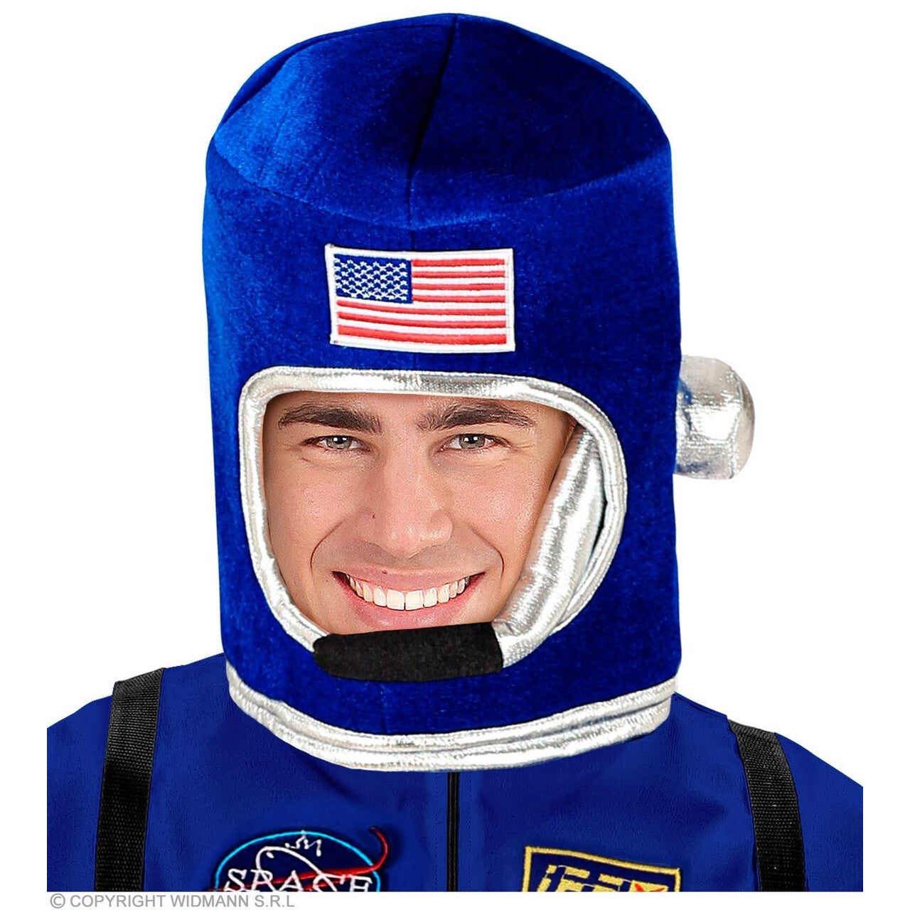 Op deze afbeelding zie je een Accessoires, van het merk Widmann. Alex USA Astronaut Helm Blauw