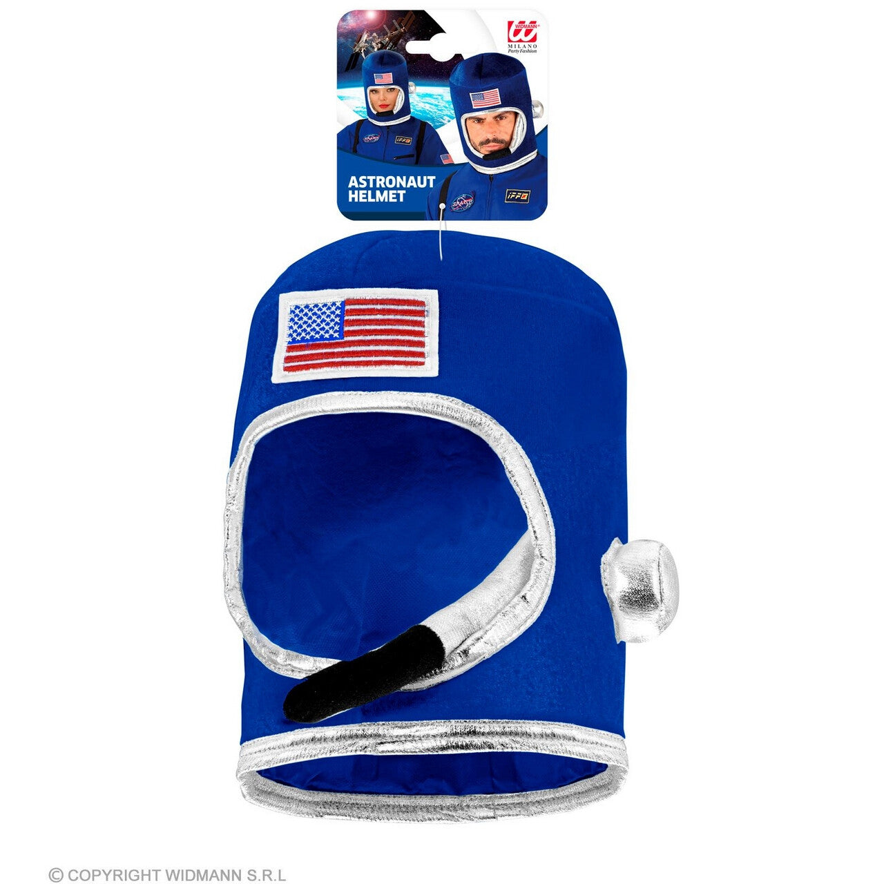 Op deze afbeelding zie je een Accessoires, van het merk Widmann. Alex USA Astronaut Helm Blauw