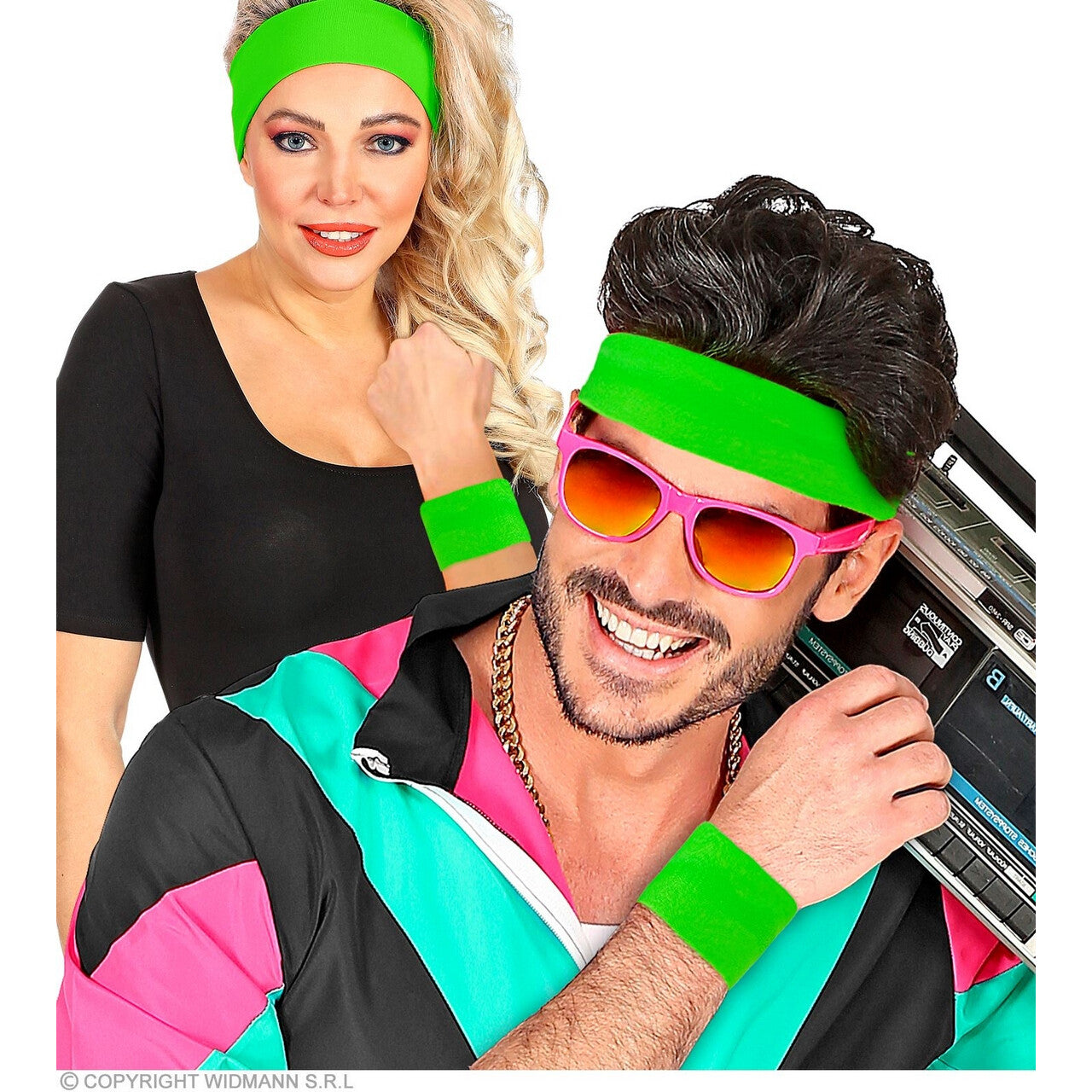 Op deze afbeelding zie je een Accessoires, van het merk Widmann. Not Afraid To Move Zweetband Pols Neon Groen