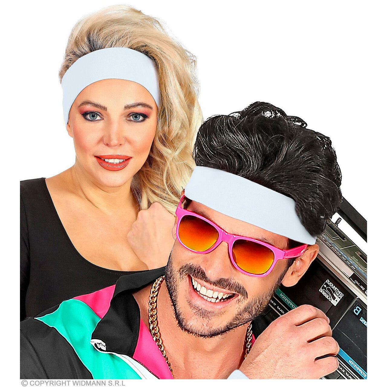 Op deze afbeelding zie je een Accessoires, van het merk Widmann. Witte Headband Als Je Voor Pret Bent