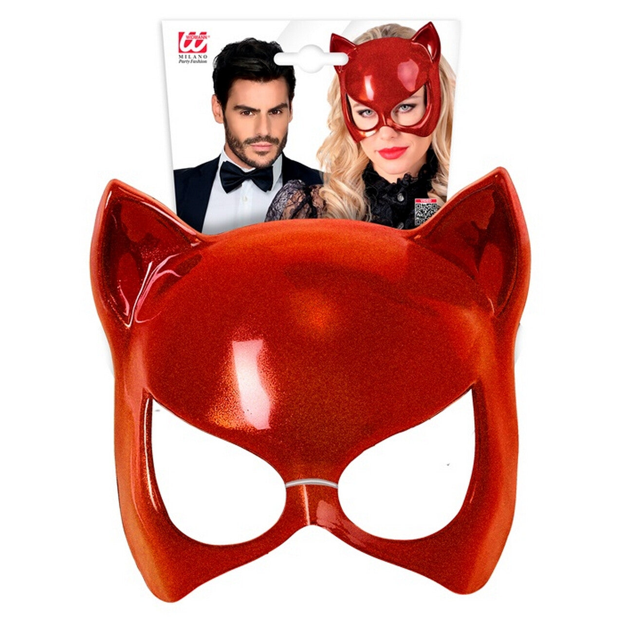 Op deze afbeelding zie je een Accessoires, van het merk Widmann. Catwoman Oogmasker Rood