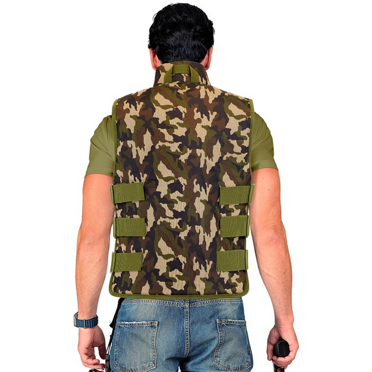 Op deze afbeelding zie je een Kostuums, van het merk Widmann. Special Commando Team Vest Camo