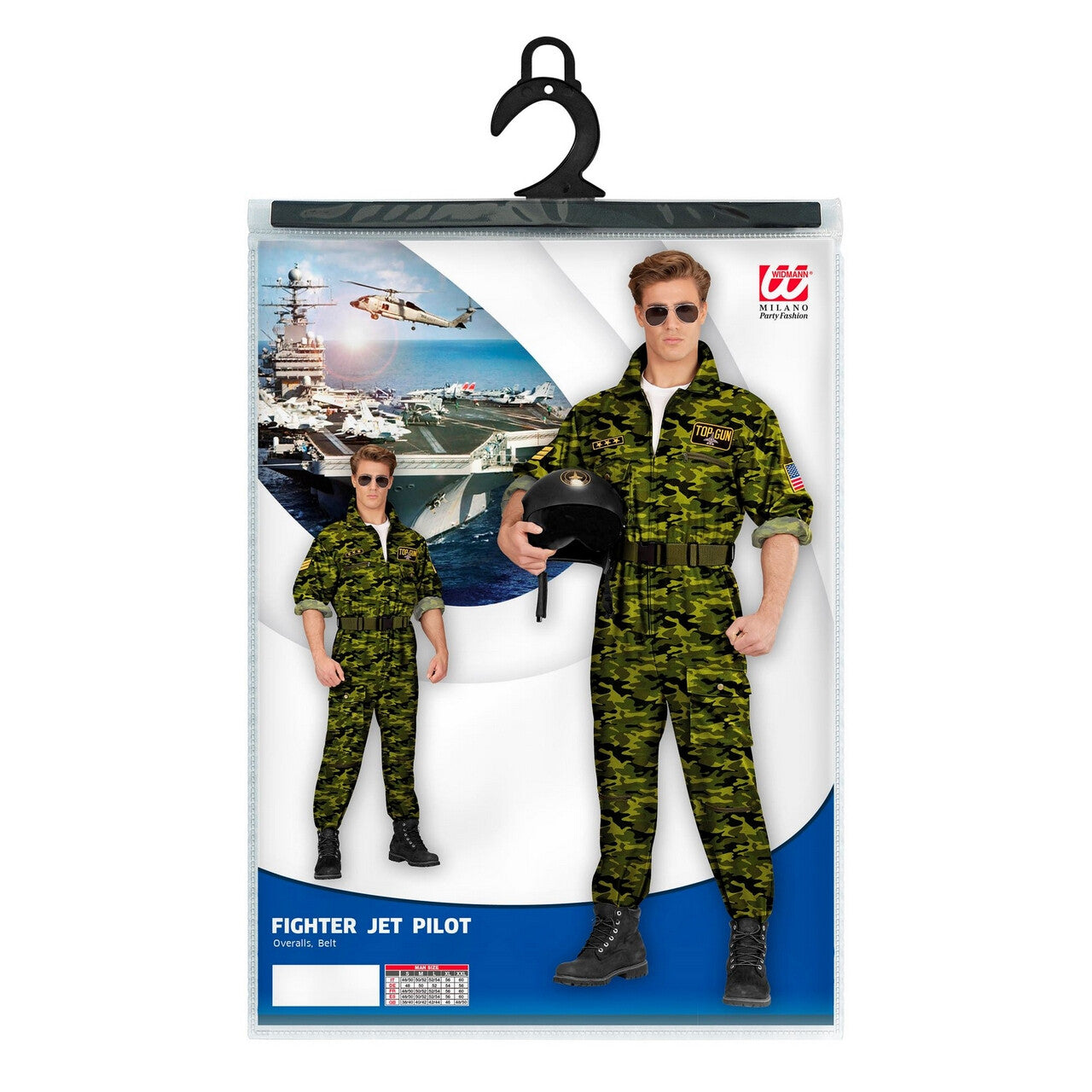 Op deze afbeelding zie je een Kostuums, van het merk Widmann. Air Fighter Tom Gun Man Kostuum