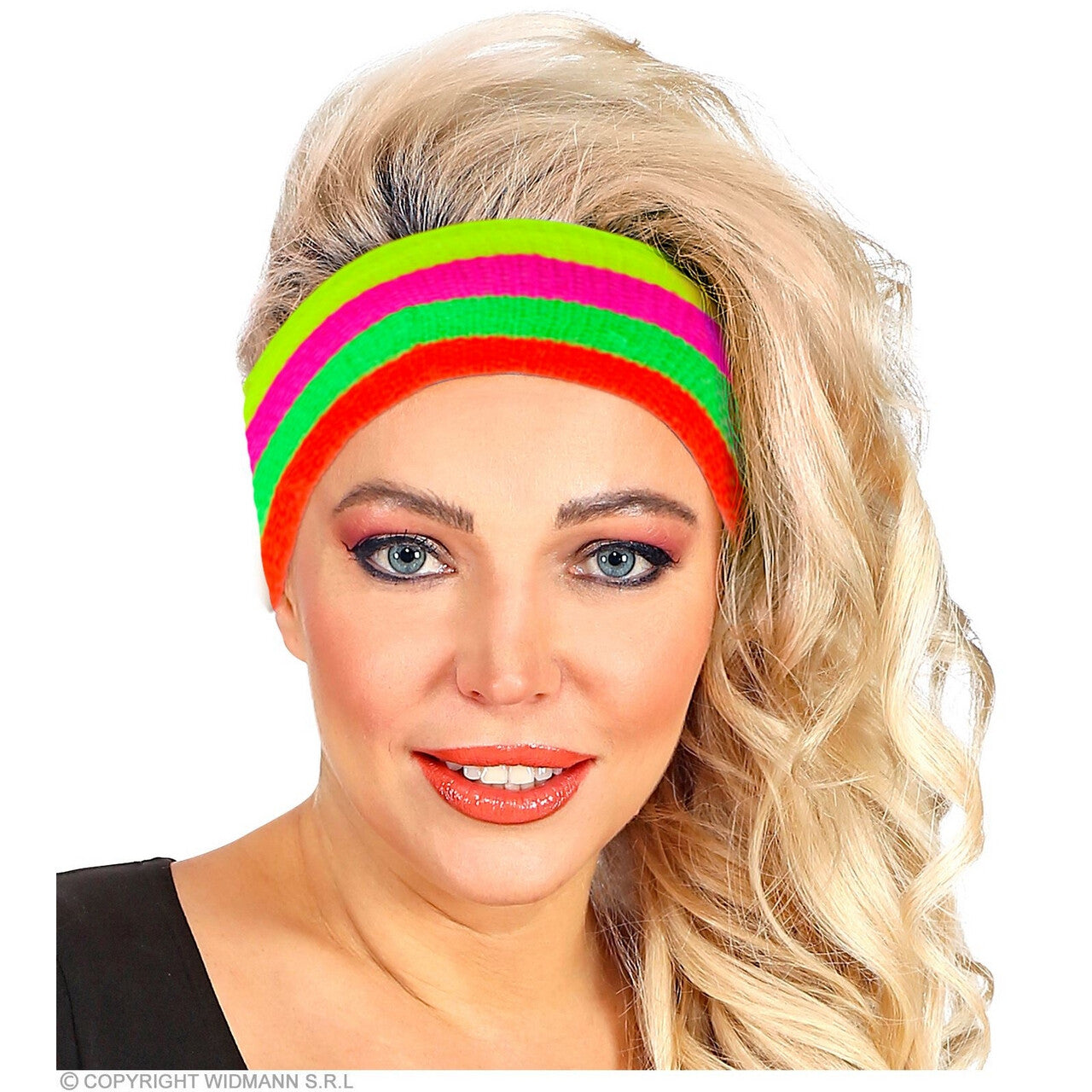 Op deze afbeelding zie je een Accessoires, van het merk Widmann. Zweetband Werkhard Neon Multicolor