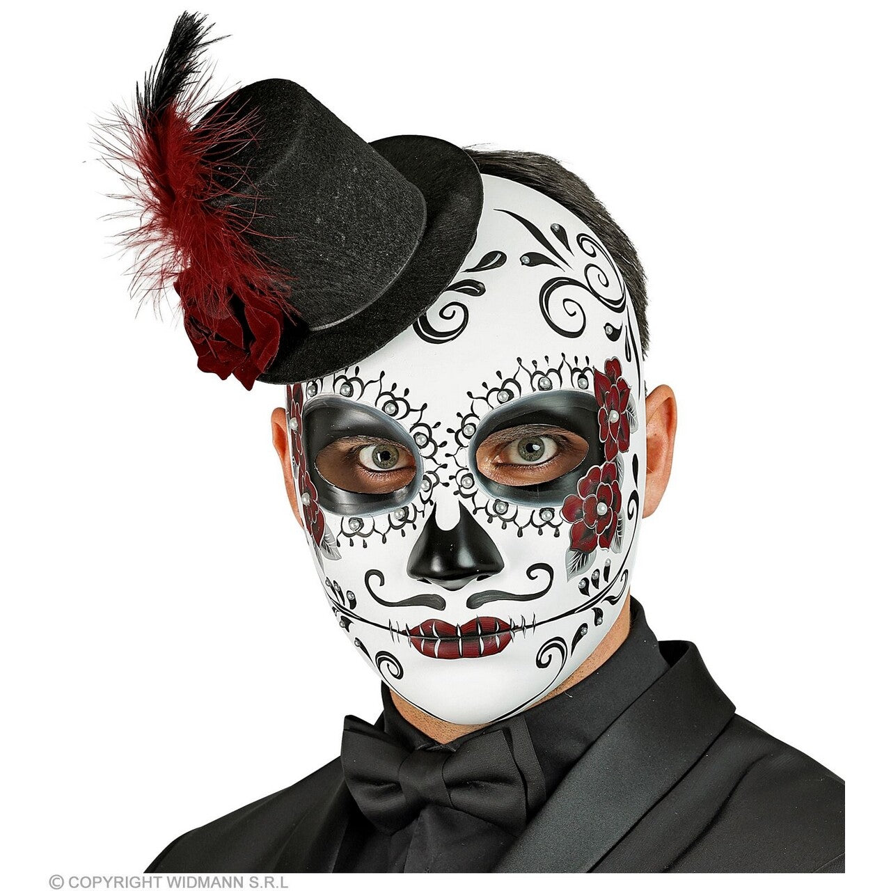 Op deze afbeelding zie je een Accessoires, van het merk Widmann. Masker Dag Van De Doden Met Hoed