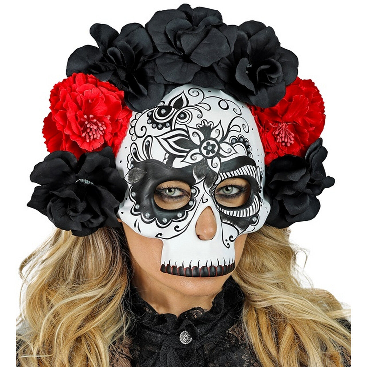 Op deze afbeelding zie je een Accessoires, van het merk Widmann. Masker Rouwende Bruid