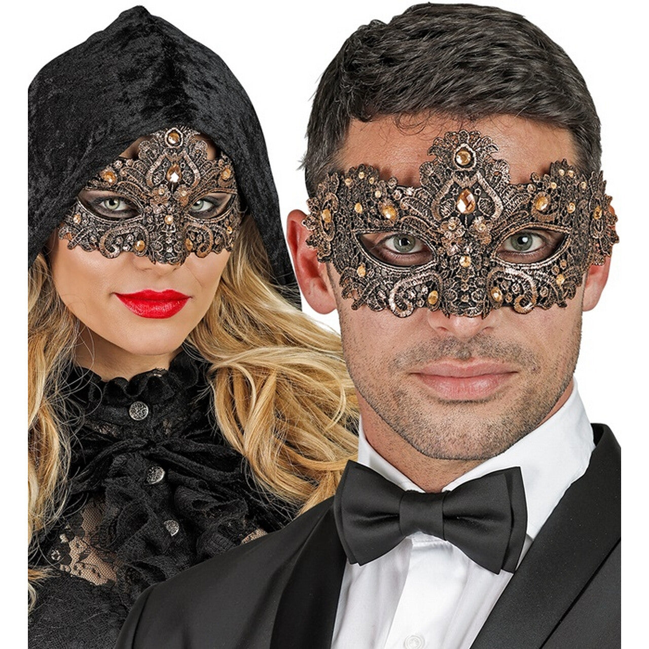 Op deze afbeelding zie je een Accessoires, van het merk Widmann. Oogmasker Brons Hidden Treasure