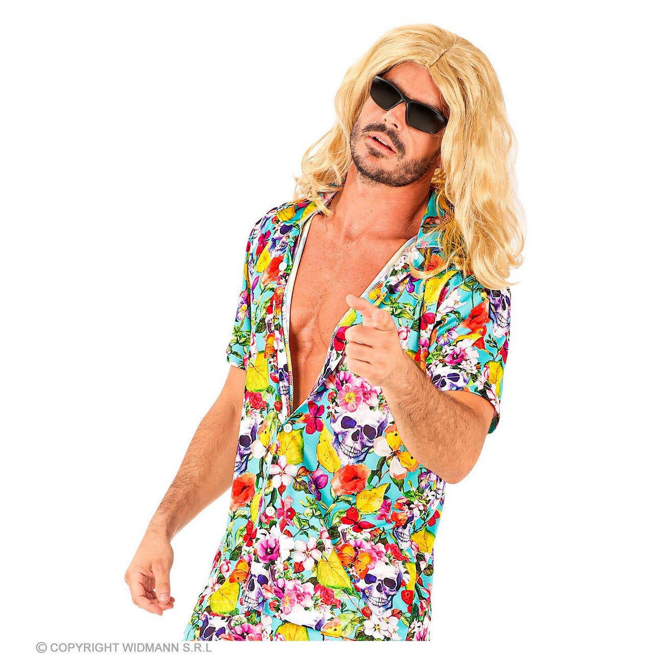 Op deze afbeelding zie je een Kostuums, van het merk Widmann. Tropical Party Of The Dead Shirt Man