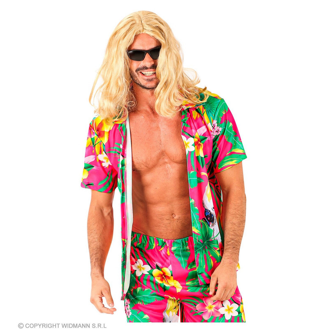Op deze afbeelding zie je een Kostuums, van het merk Widmann. Pretty In Pink Beach Shirt Man