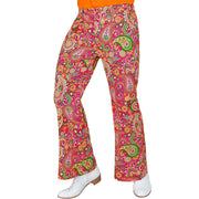 Op deze afbeelding zie je een Kostuums, van het merk Widmann. So Into The 60s Patrick Paisley Wijde Pijpen Broek Man