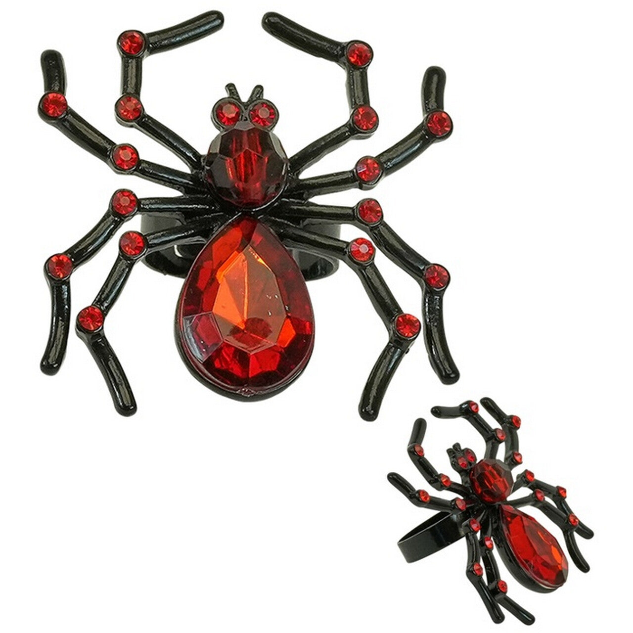 Op deze afbeelding zie je een Accessoires, van het merk Widmann. Ring Rode Grote Spin