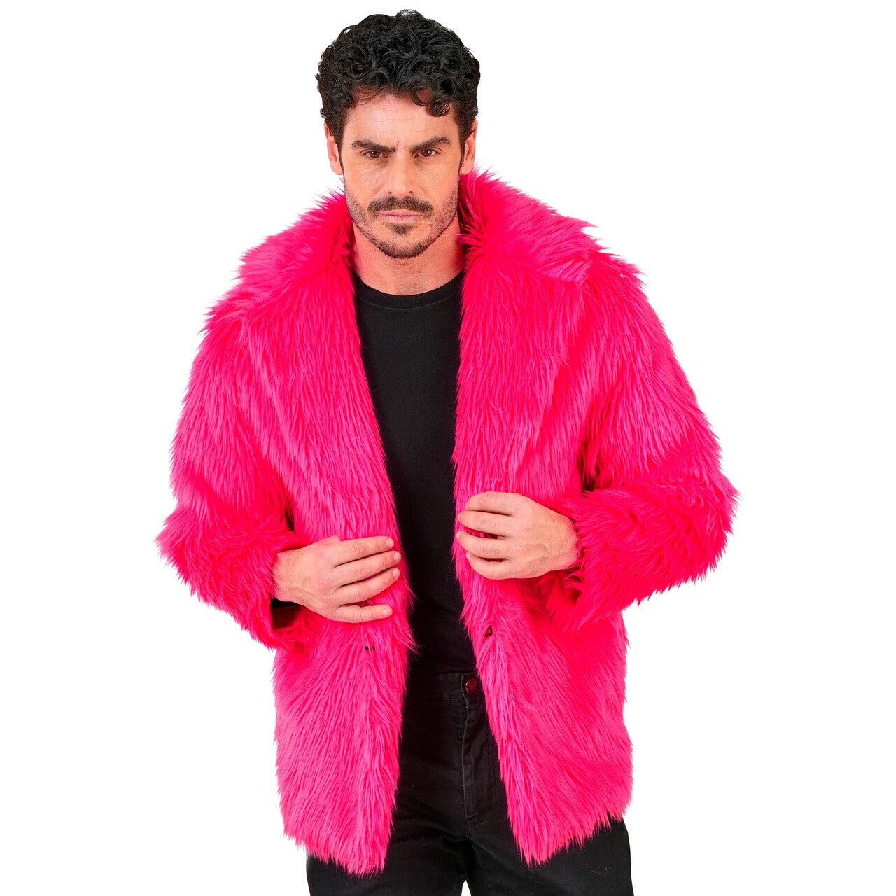 Op deze afbeelding zie je een Kostuums, van het merk Widmann. Crazy In Pink Bontjas