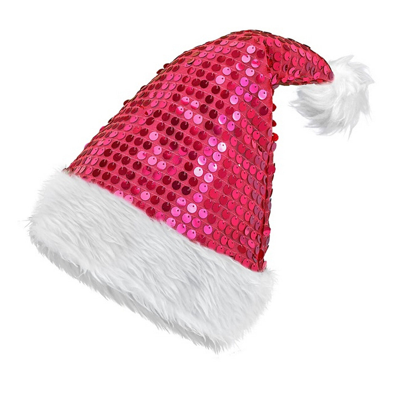 Op deze afbeelding zie je een Accessoires, van het merk Widmann. Glitter Bling Kerst Muts Met Pailletten Roze