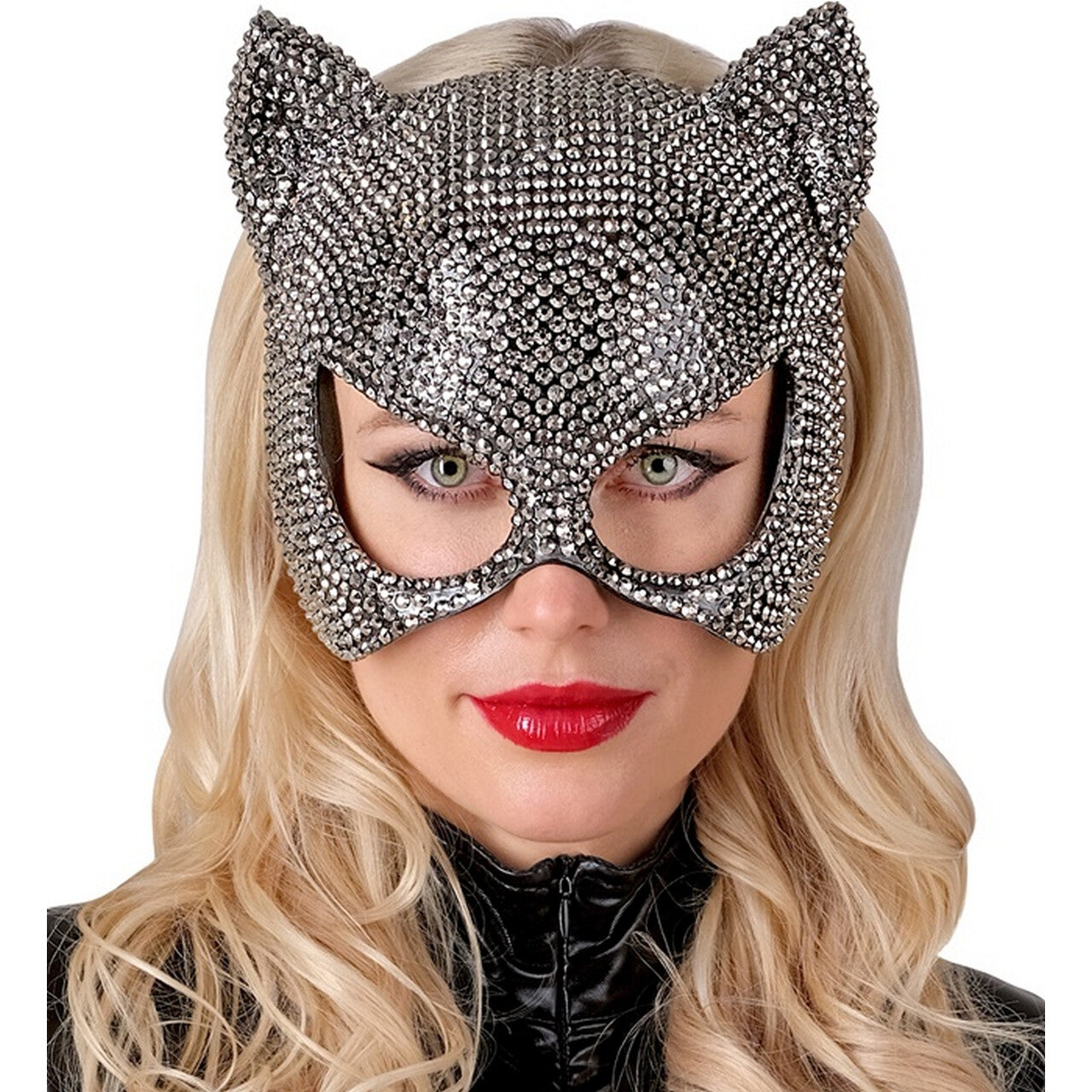 Op deze afbeelding zie je een Accessoires, van het merk Widmann. Kittig Masker Met Strass