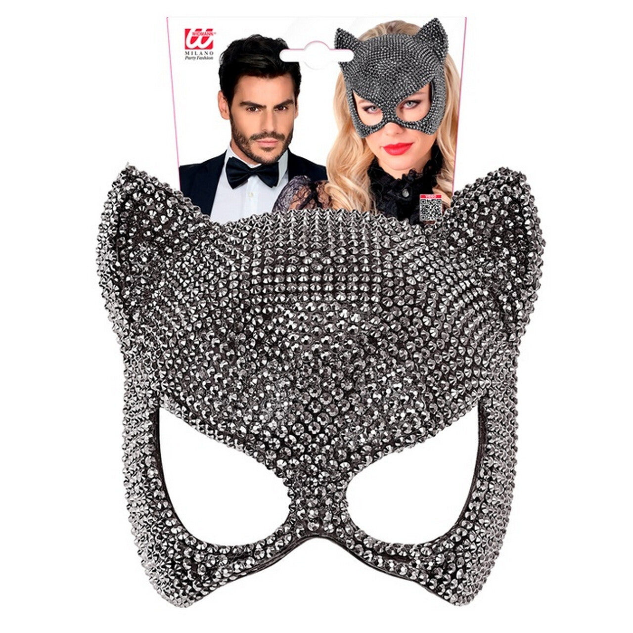 Op deze afbeelding zie je een Accessoires, van het merk Widmann. Kittig Masker Met Strass
