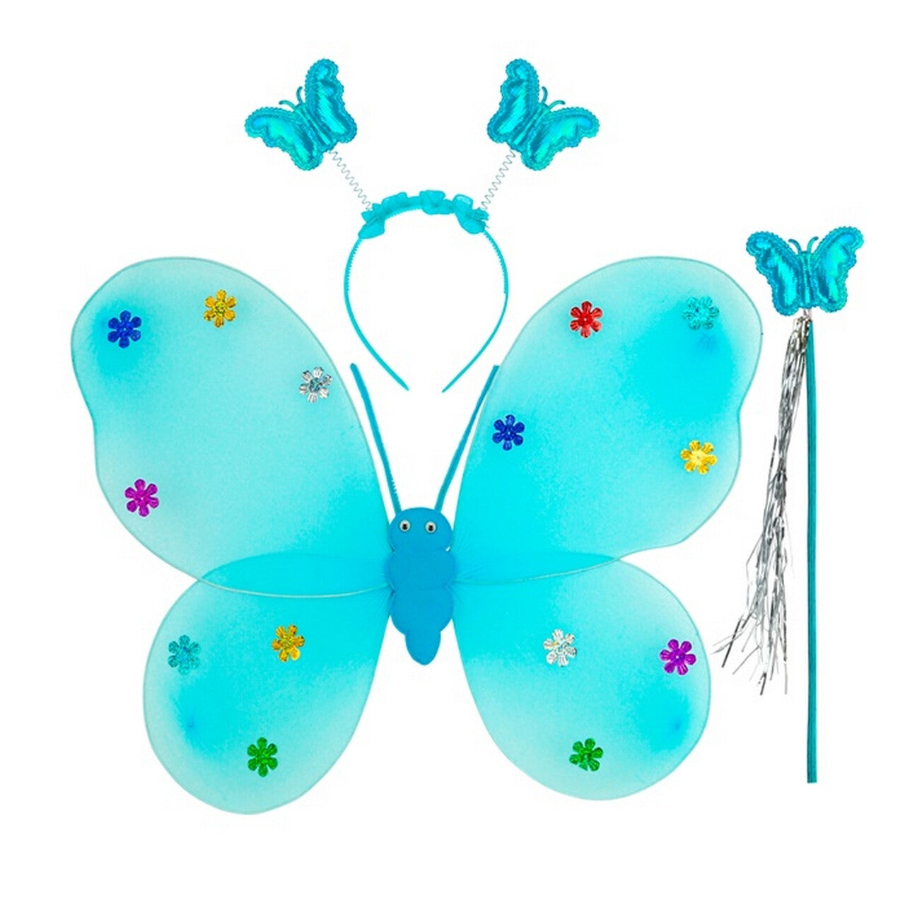 Op deze afbeelding zie je een Accessoires, van het merk Widmann. Blauwe Vlinder Sterrenfee Set