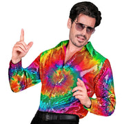 Op deze afbeelding zie je een Kostuums, van het merk Widmann. Pailletten Overhemd Disco Circles Man