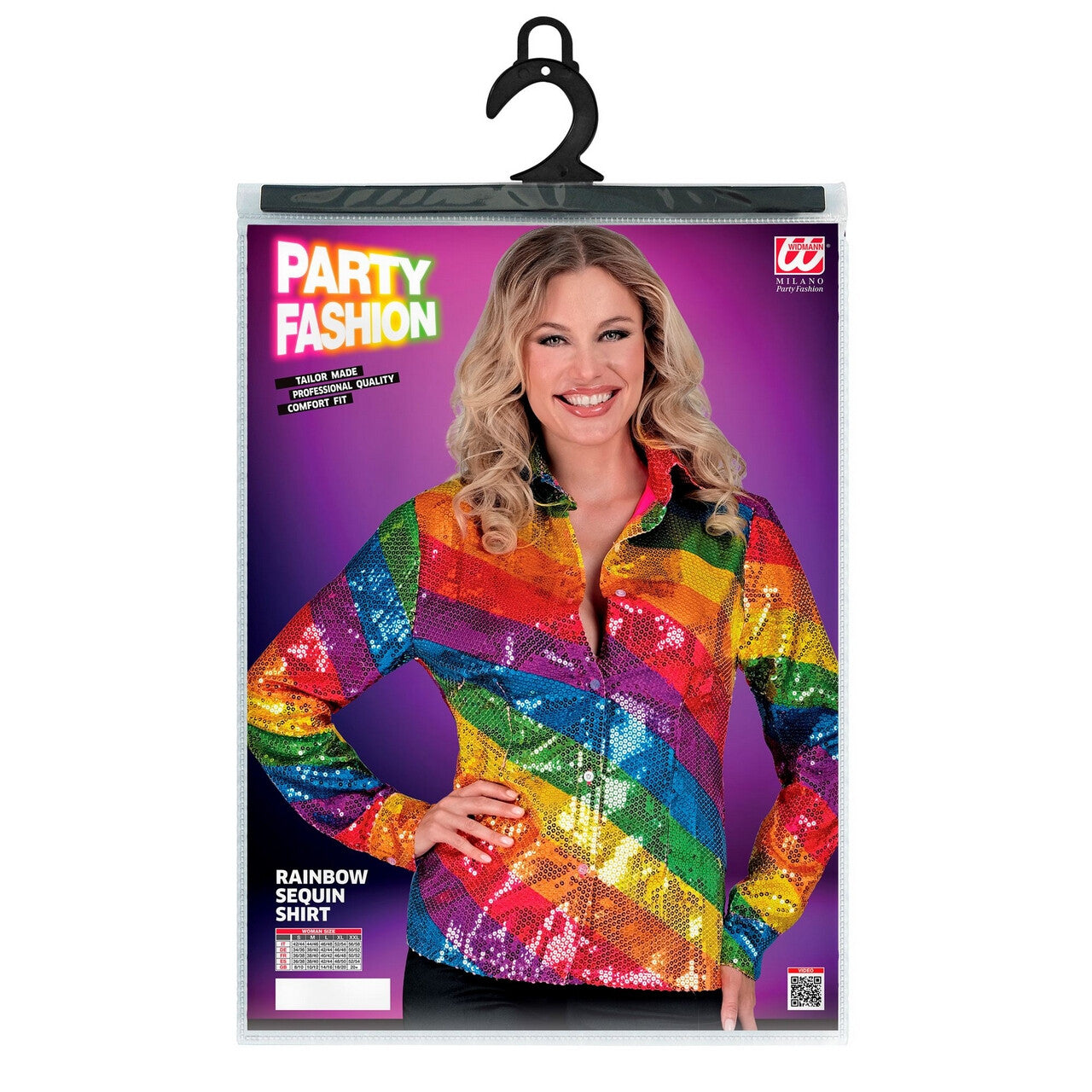 Op deze afbeelding zie je een Kostuums, van het merk Widmann. Pailletten Blouse Stripes Of Colour Vrouw