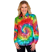 Op deze afbeelding zie je een Kostuums, van het merk Widmann. Pailletten Blouse Circle Of Colour Hippie Vrouw