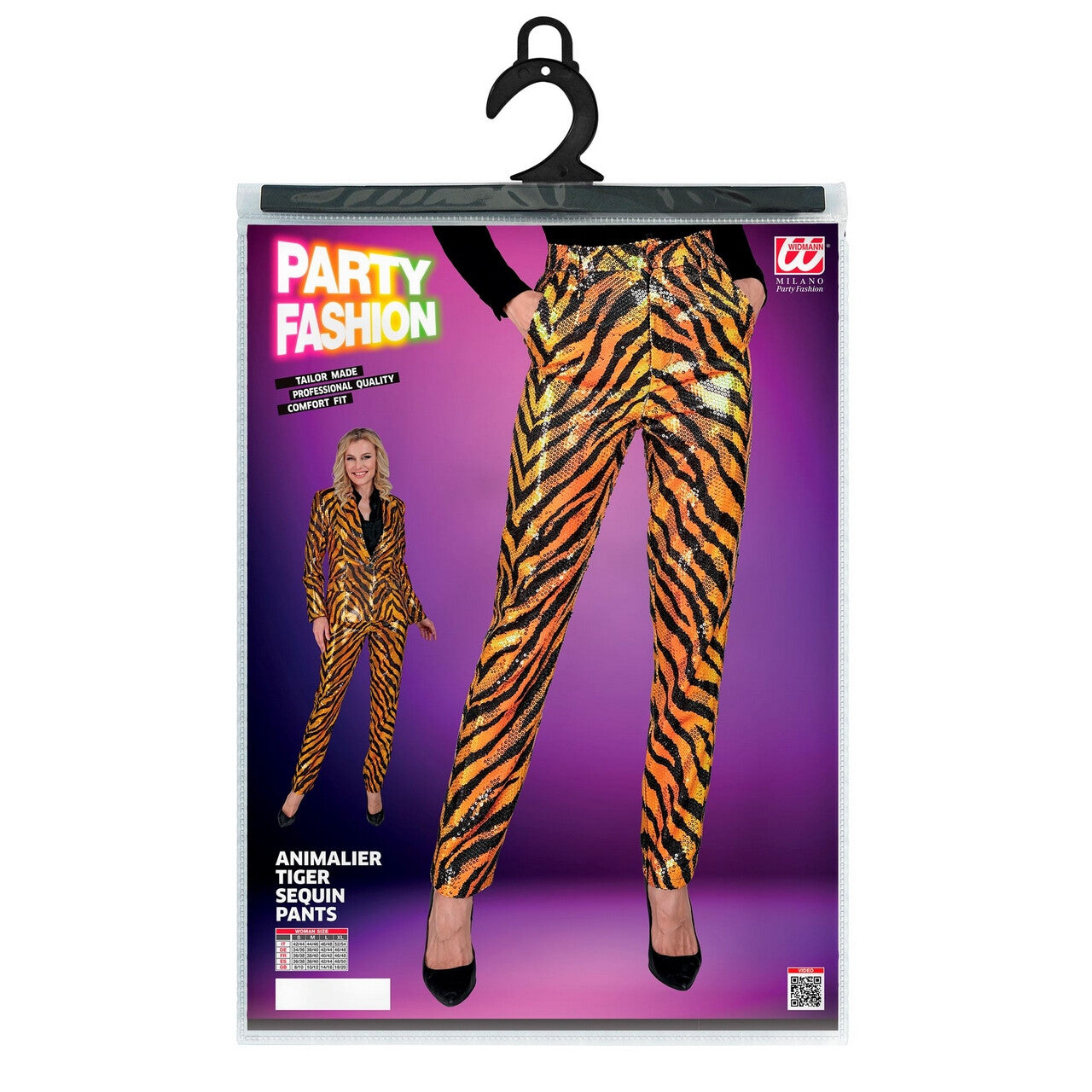 Op deze afbeelding zie je een Kostuums, van het merk Widmann. Pailletten Broek Jungle Fever Tiger Wild Vrouw