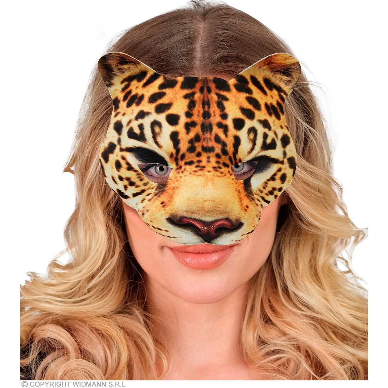 Op deze afbeelding zie je een Accessoires, van het merk Widmann. Super Echt Kinloos Masker Luipaard
