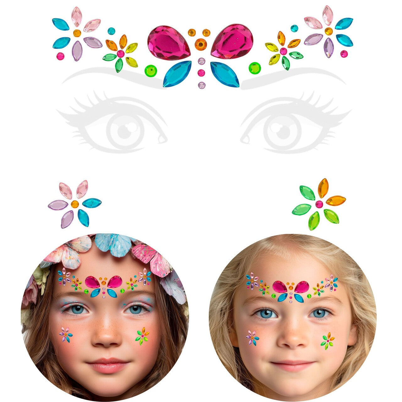 Op deze afbeelding zie je een Decoratie, van het merk Widmann. Gezicht Stickers Lente Vlinder