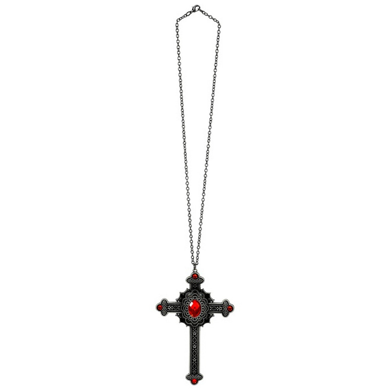 Op deze afbeelding zie je een Accessoires, van het merk Widmann. Gotische Ketting Kruis Met Rode Steen