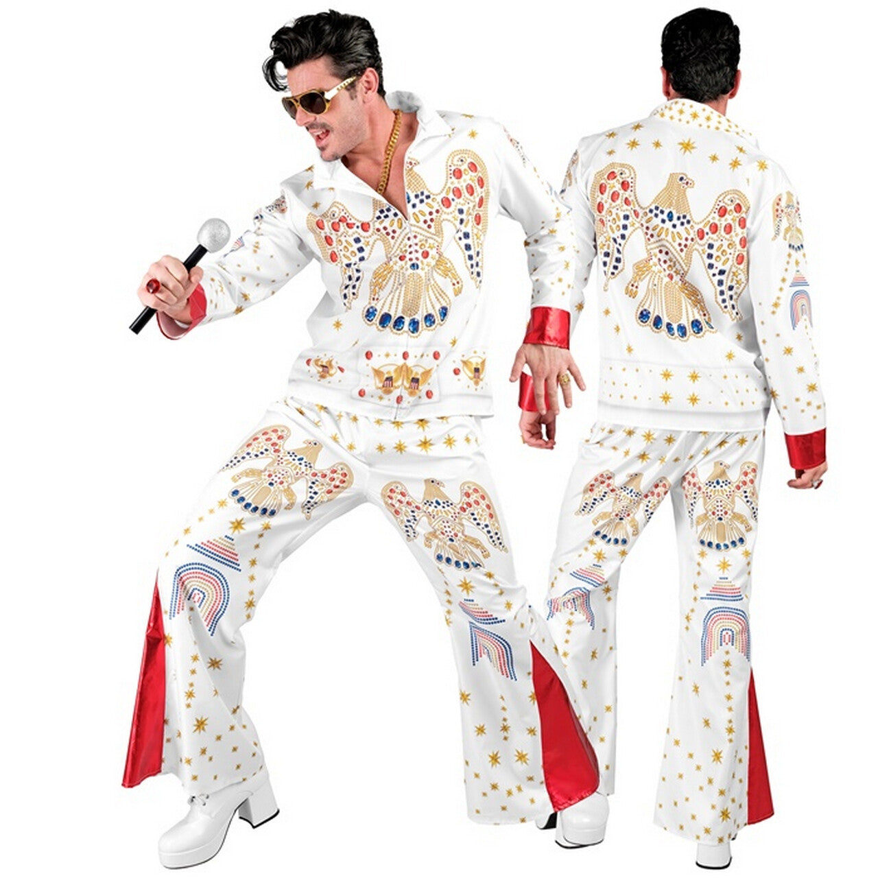 Op deze afbeelding zie je een Kostuums, van het merk Widmann. Las Vegas King Elvis Man Kostuum