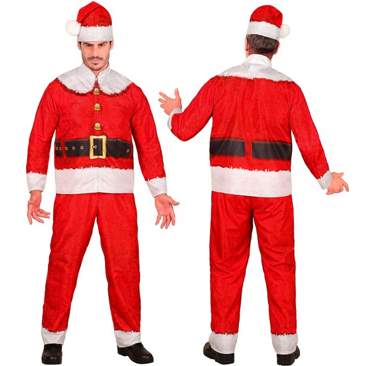 Op deze afbeelding zie je een Kostuums, van het merk Widmann. Supersnelle Kerstman Kostuum
