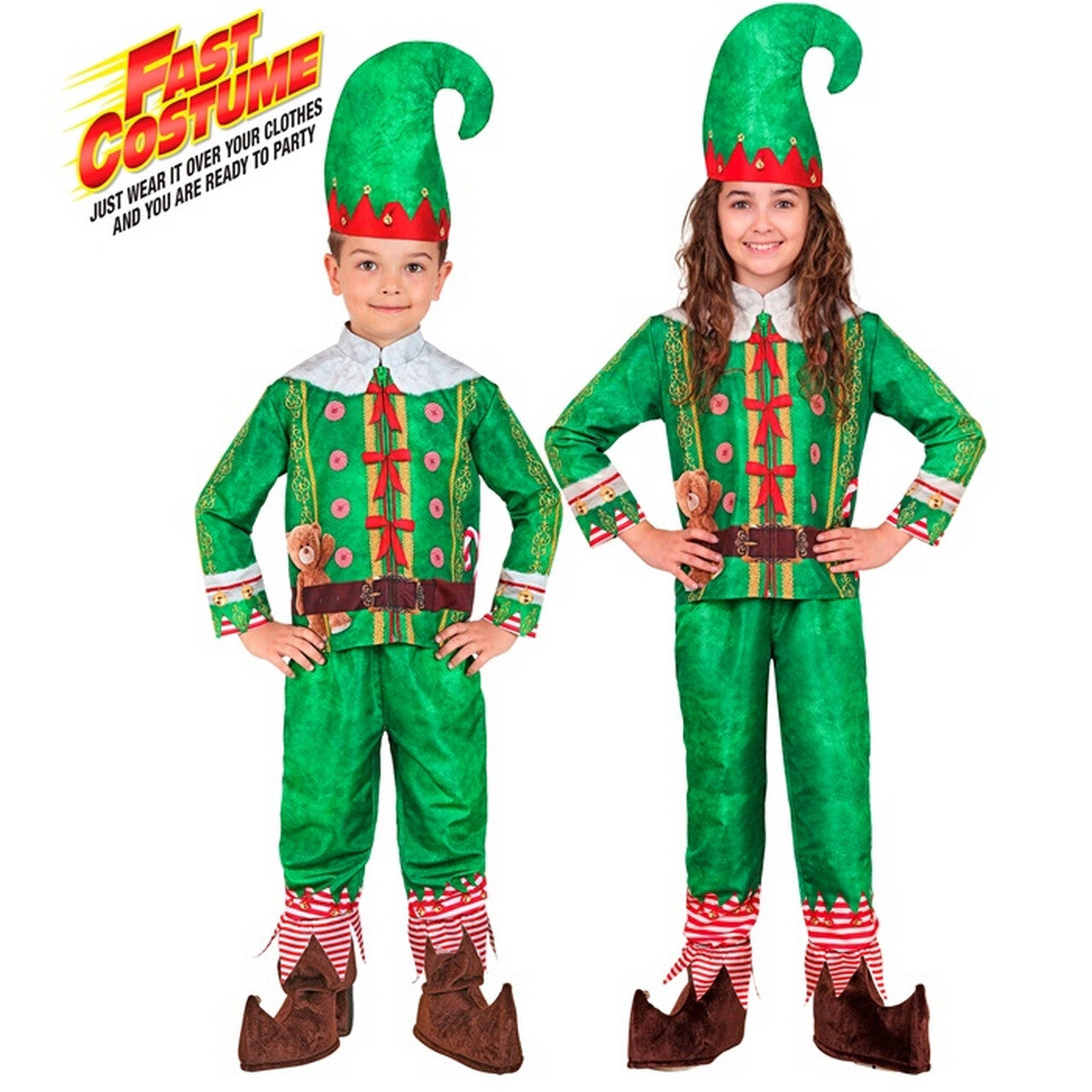 Op deze afbeelding zie je een Kostuums, van het merk Widmann. Twinkeltoes Timmy Elf Kind Kostuum